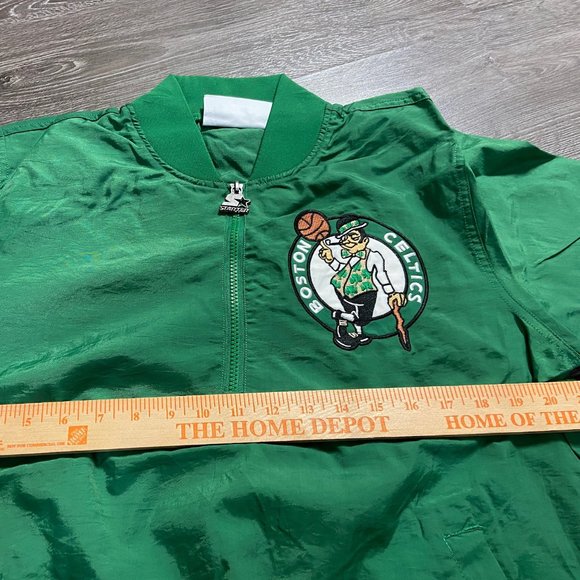 Starter NBA Boston Celtics The Jet Crinkle Half Zip Pullover Woven Jacket Mens S - Picture 8 of 12